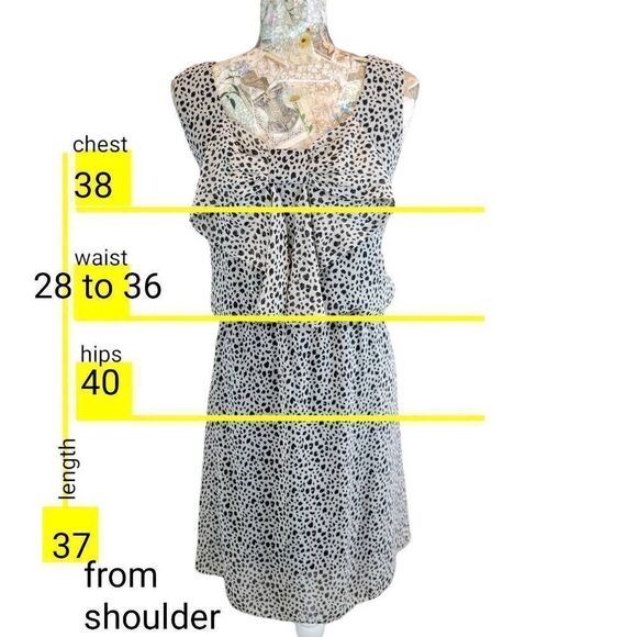 AGB Animal Leopard Spot Blouson Business Career Casual Flowy Comfy Dress - Picture 3 of 11